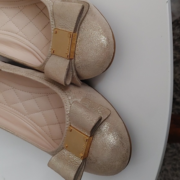 Cole Haan tan metallic wedge heels, size 9.5 - Picture 2 of 5
